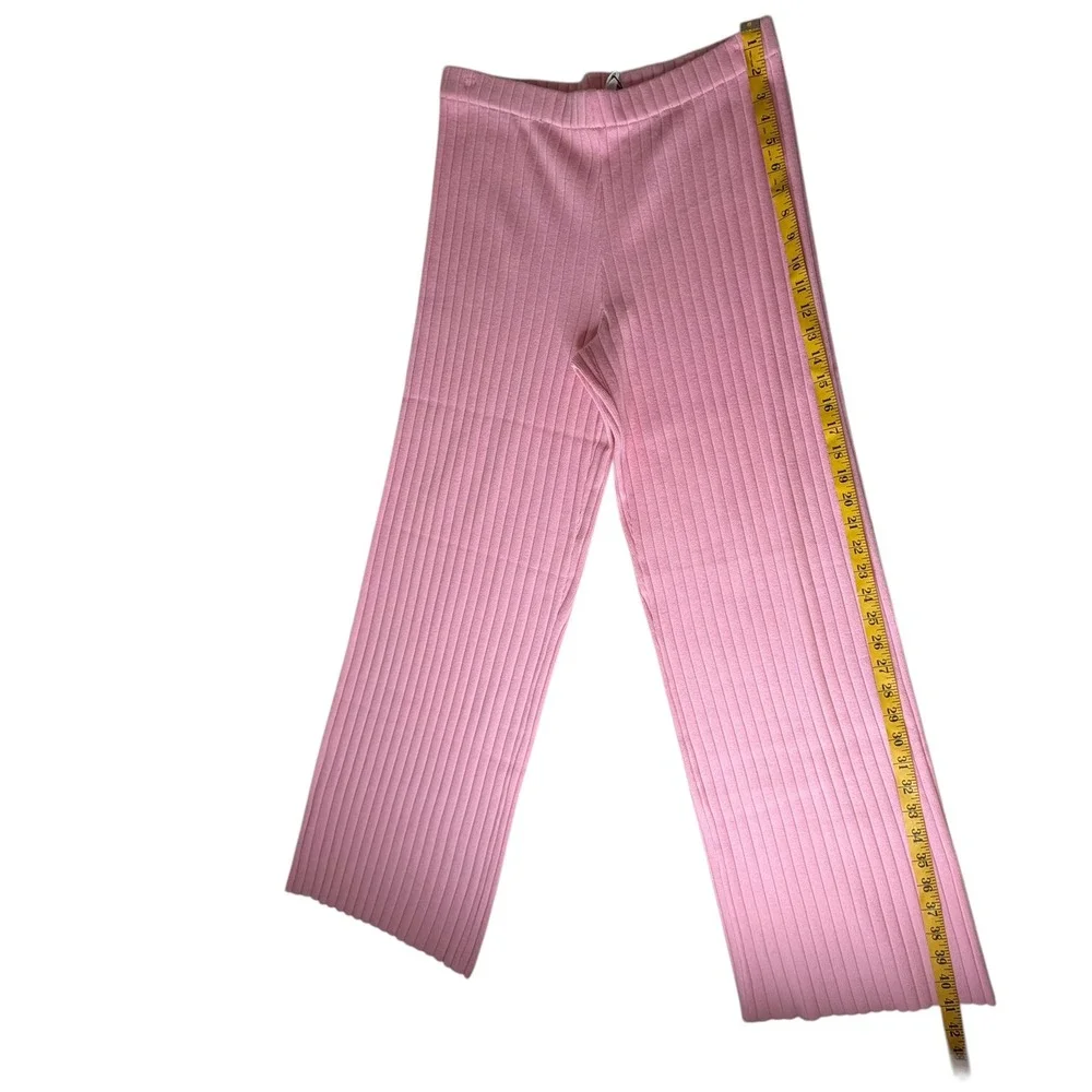 NWT Avara Wishlist Brianna Pink Ribbed Knit Pants Large Stretch Comfy‎ Lounge